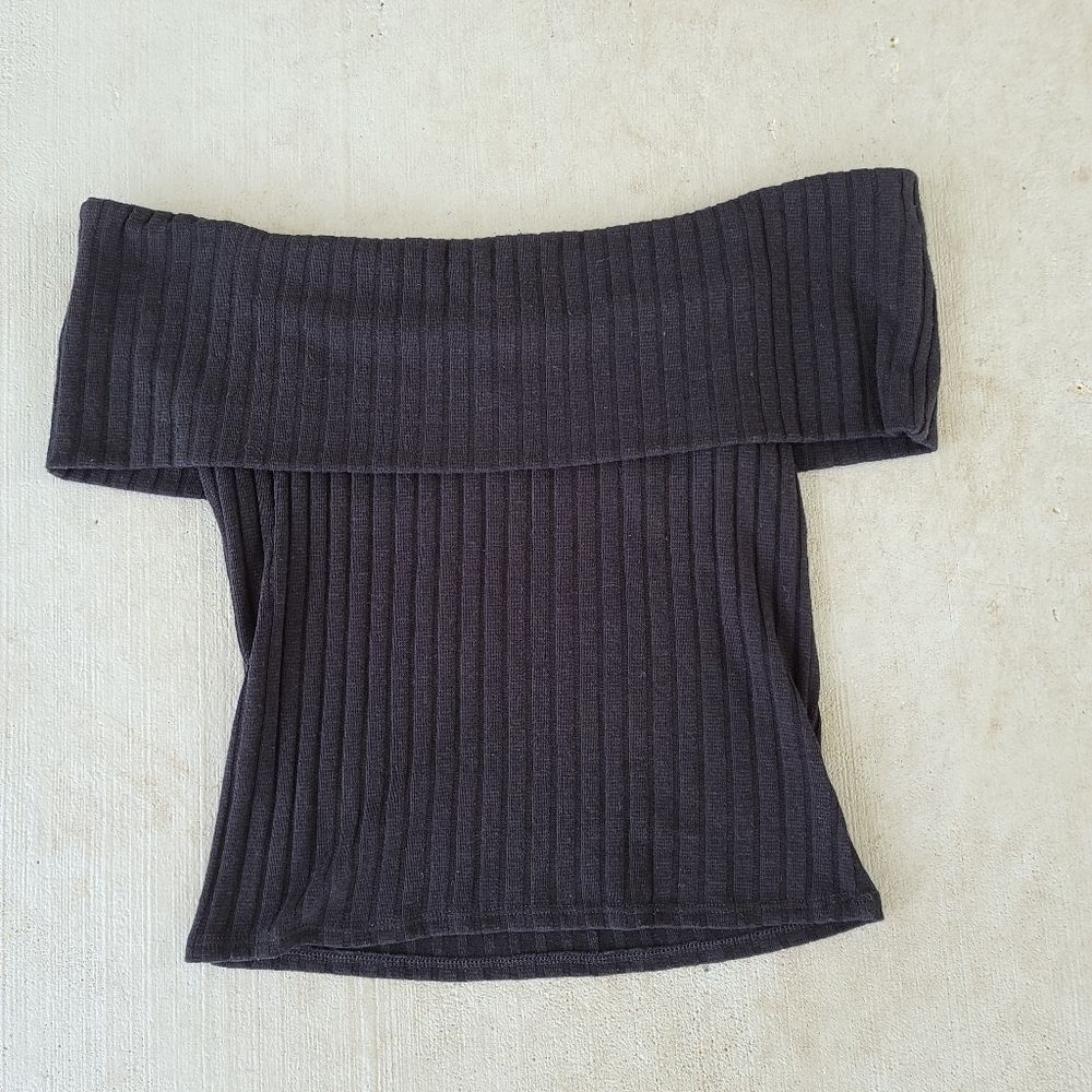 Express Ribbed off shoulder top - Picture 5 of 9